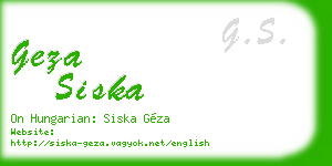 geza siska business card